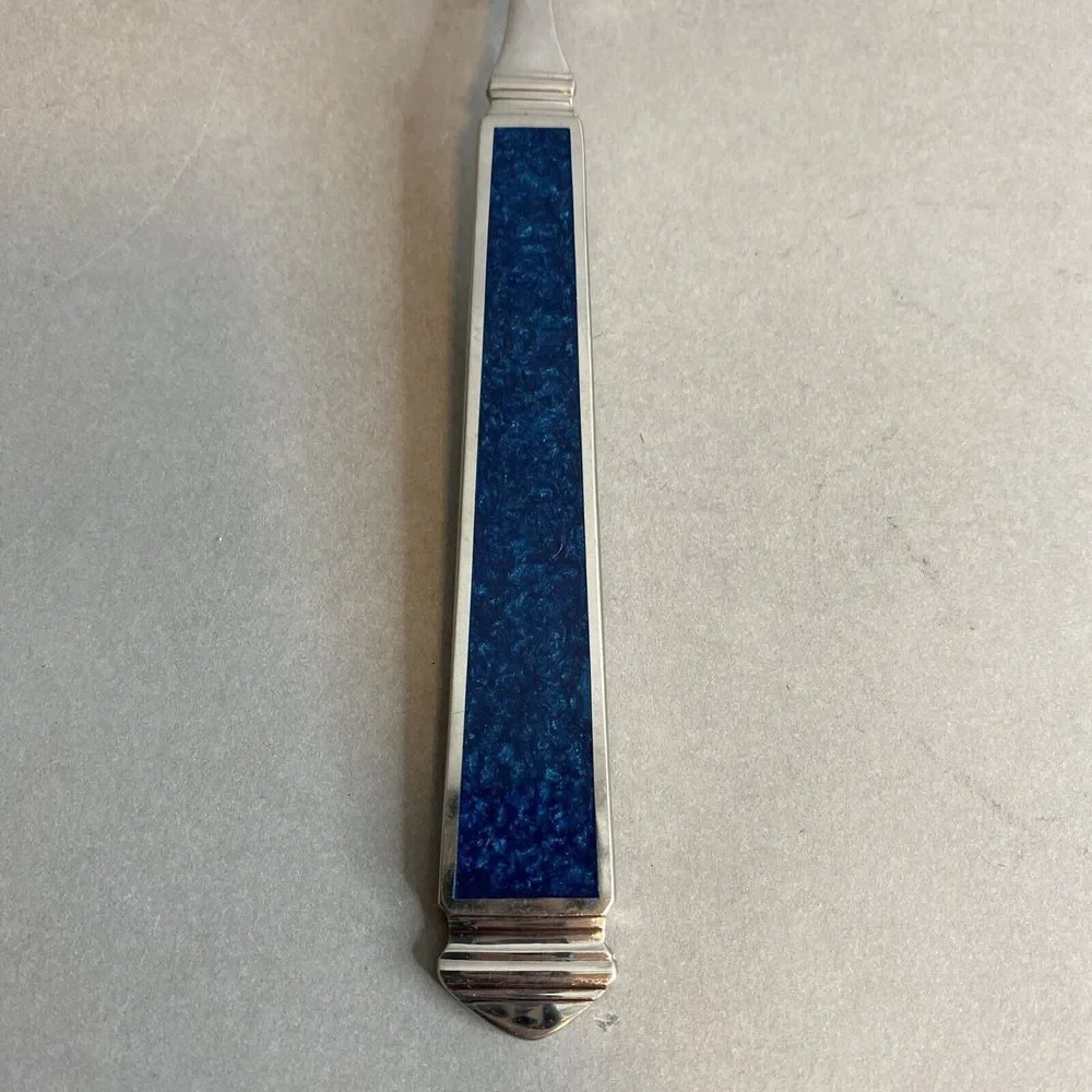 Yamazaki Krystallos Blue‎ Stainless Flatware Place Soup Spoon Japan